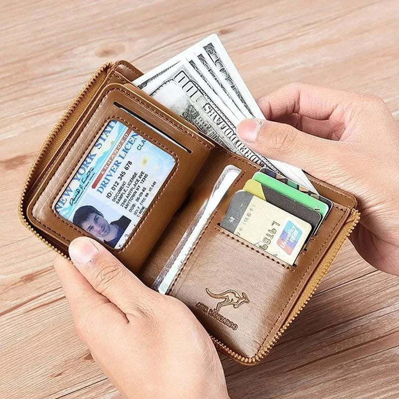 Carteira Anti Furto canguru masculina com bloqueio RFID
